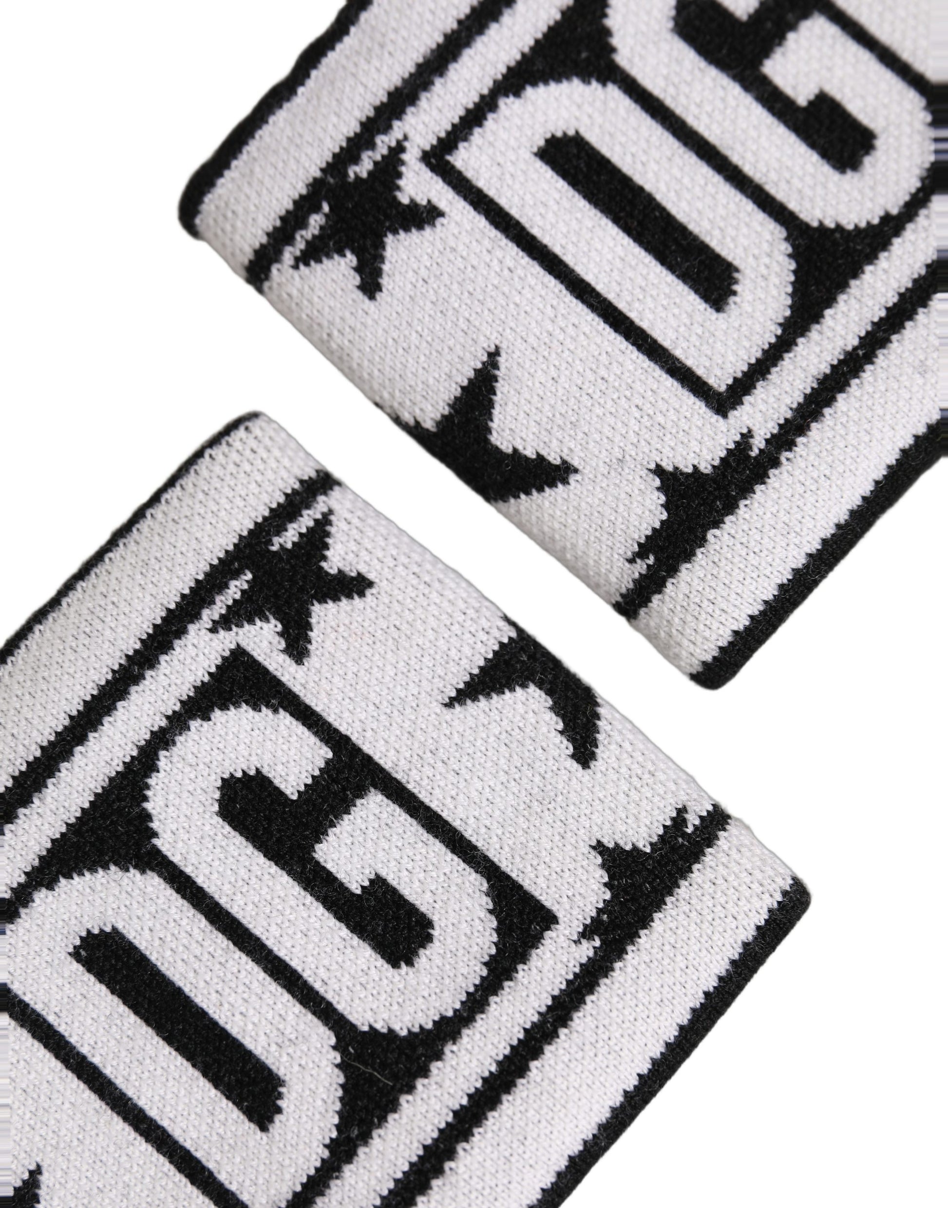 Dolce & Gabbana Men Set White Black Wool Logo #DGMILLENNIALS Wristband