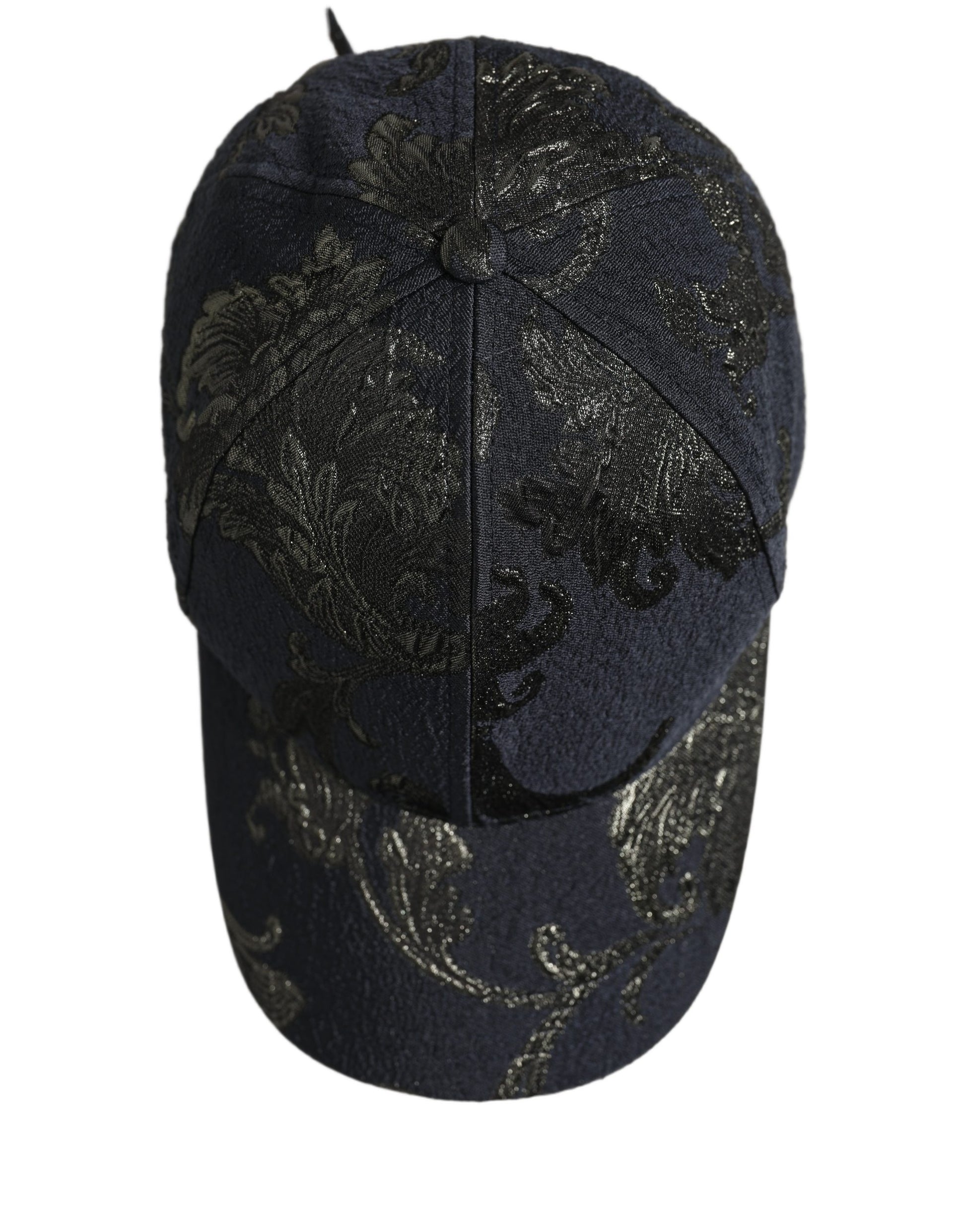 Dolce & Gabbana Men Black Floral Barocco Cotton Baseball Cap Hat