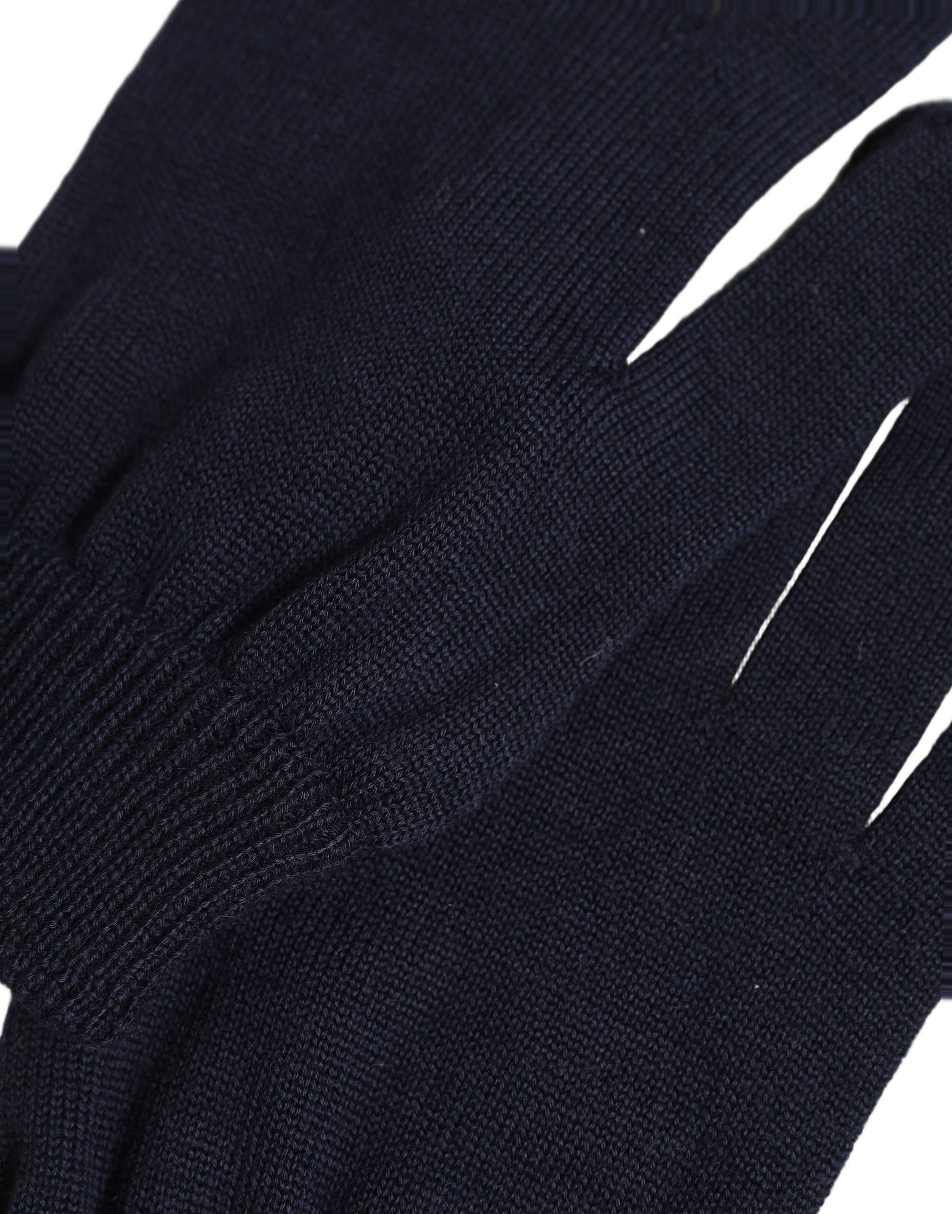 Dolce & Gabbana Men Dark Blue Cashmere Knitted Winter Gloves