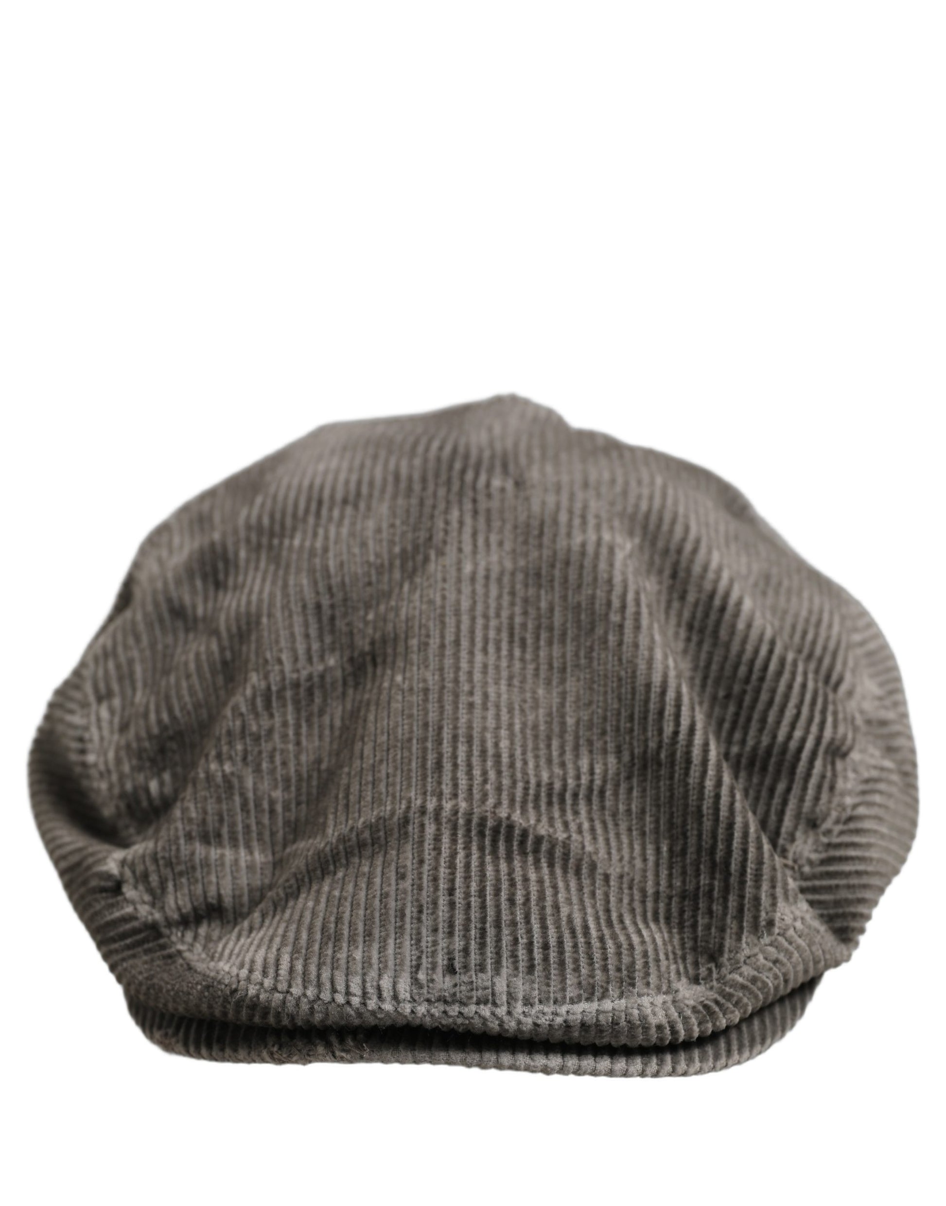 Dolce & Gabbana Men Grey Cotton Corduroy Cloth Newsboy Cap Hat