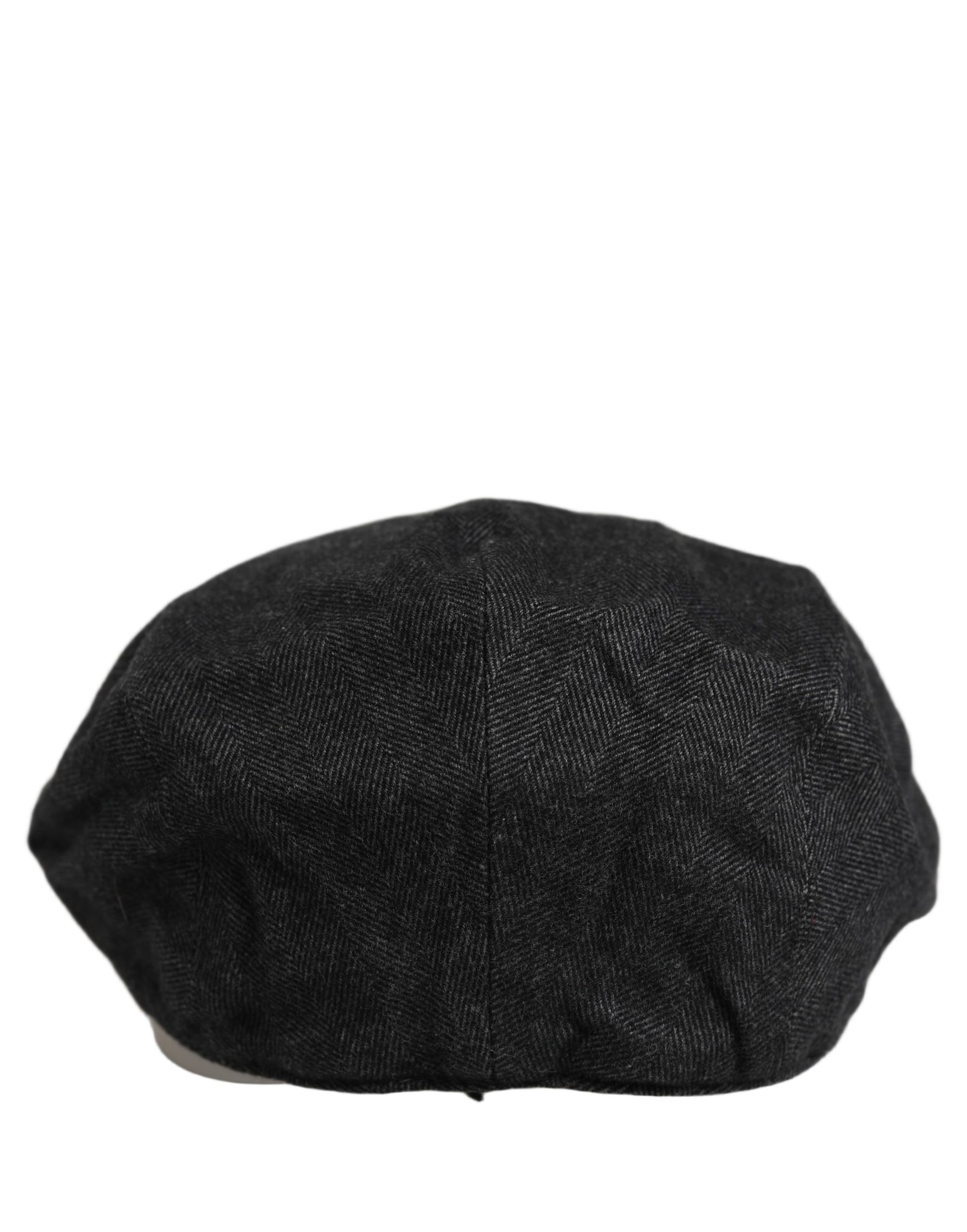 Dolce & Gabbana Men Black Cotton Flat Cloth Newsboy Cap Hat