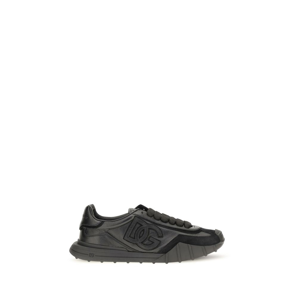 Dolce & Gabbana Schwarze Athletische Sneakers aus Kalbsleder
