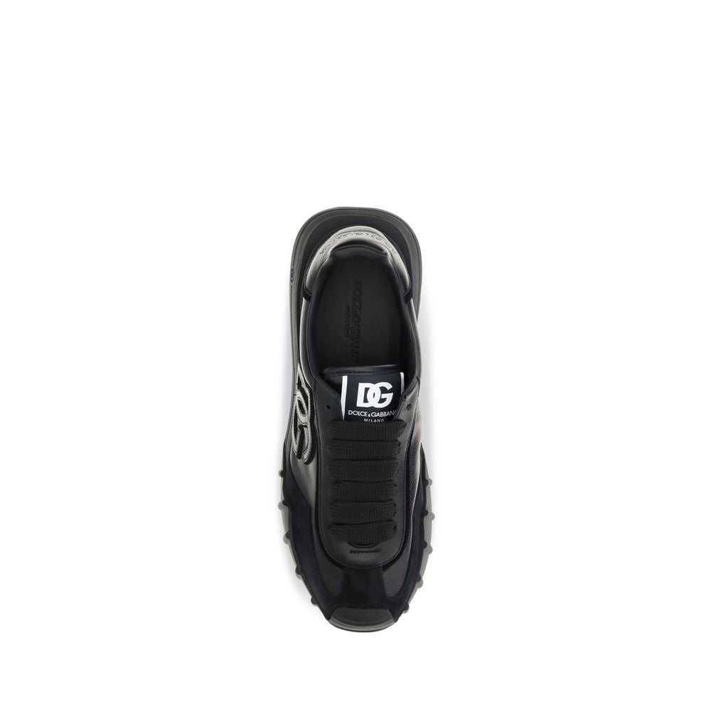 Dolce & Gabbana Schwarze Athletische Sneakers aus Kalbsleder