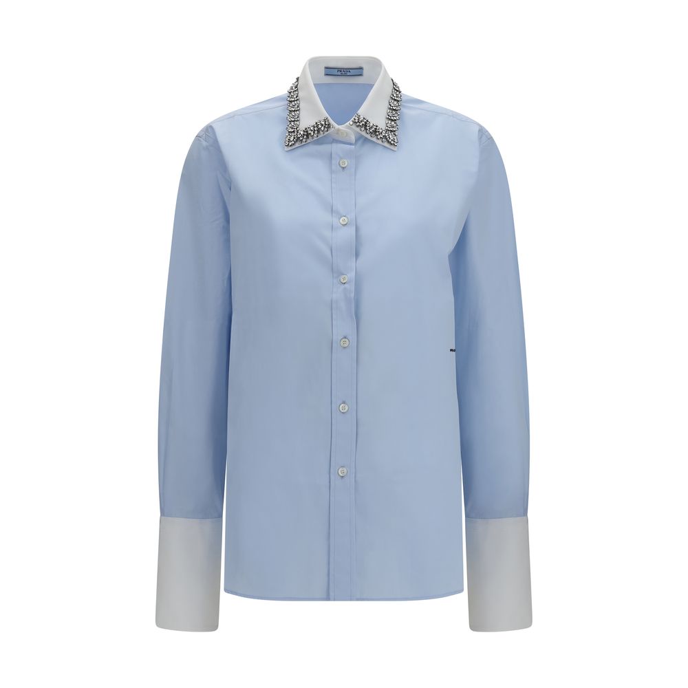 Prada blaues Baumwollhemd