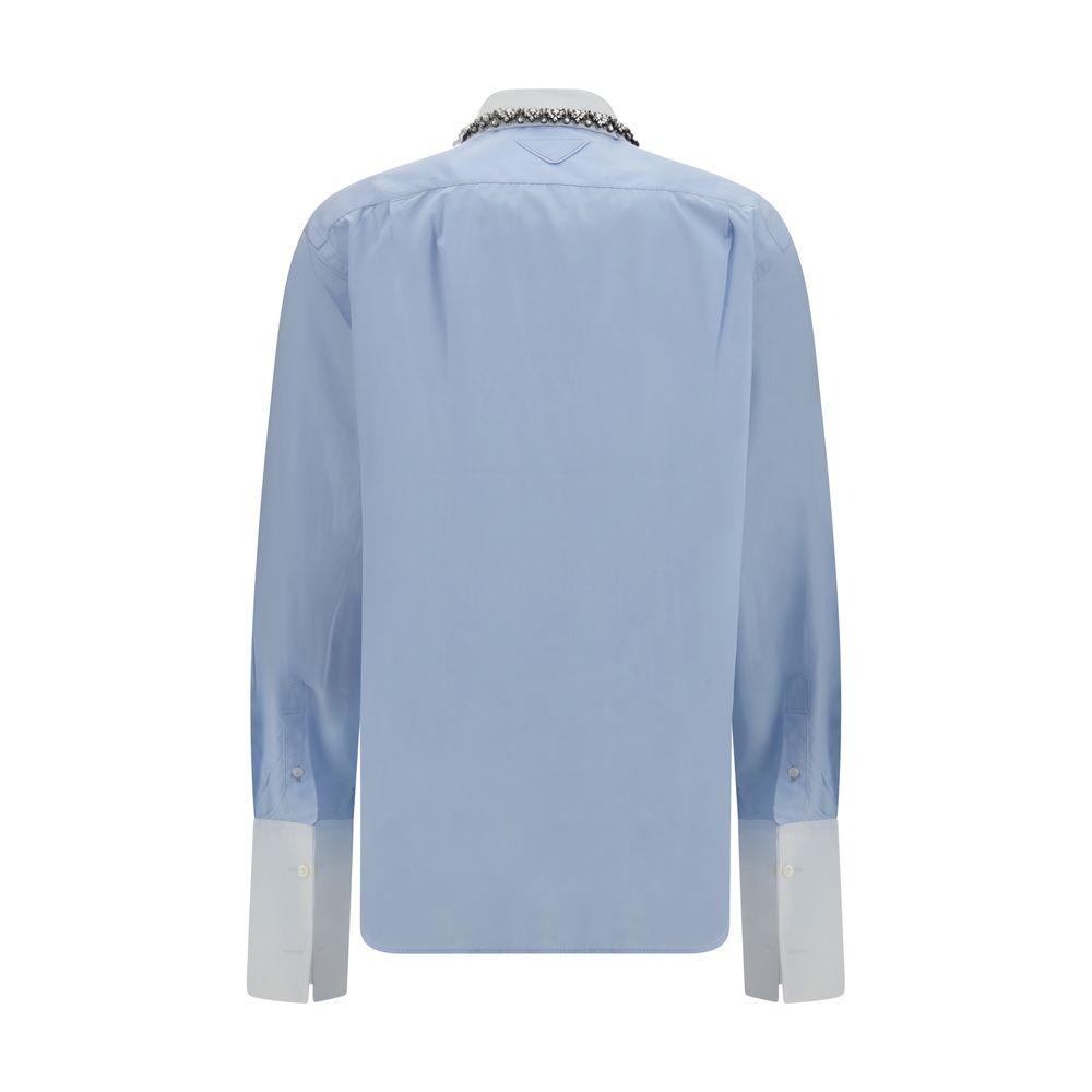 Prada blaues Baumwollhemd