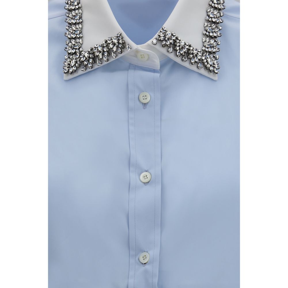 Prada blaues Baumwollhemd