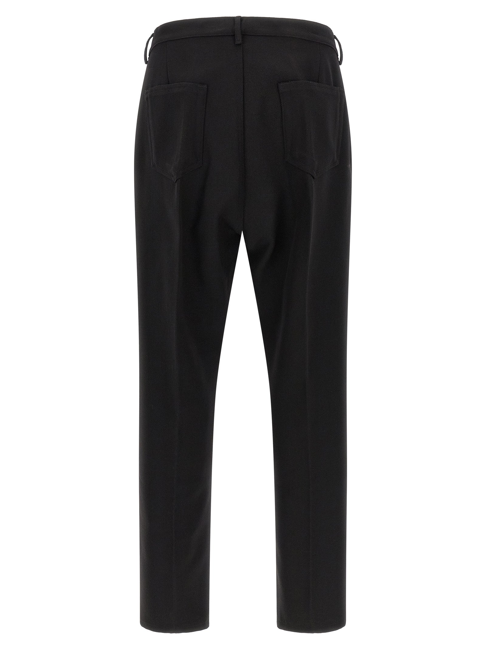 Rick Owens Black Cotton Casual Pants