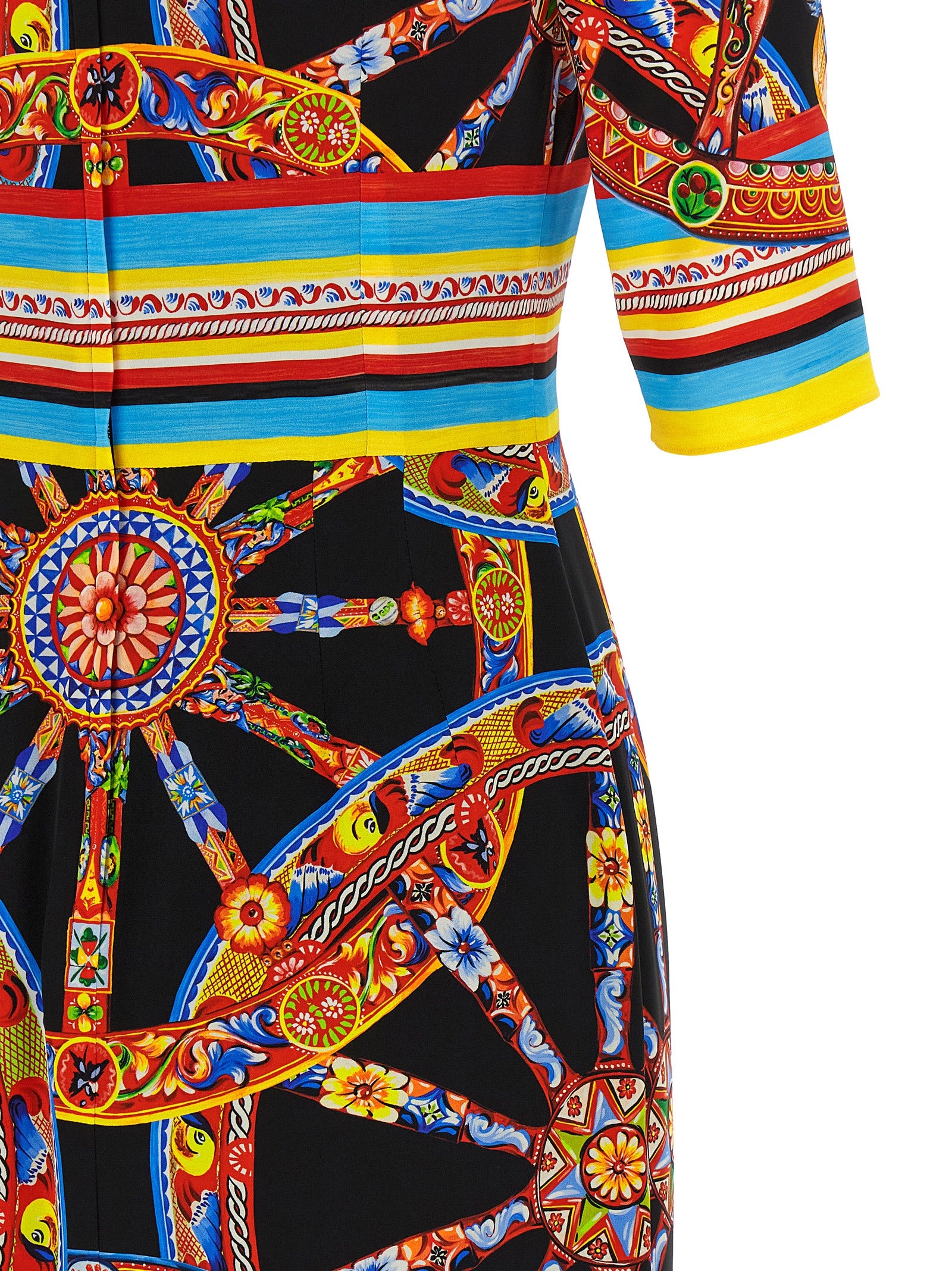 Dolce & Gabbana Multicolor Silk Midi Dress