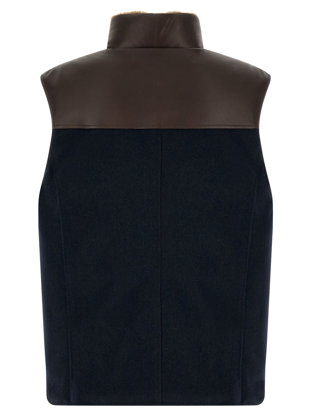 Brunello Cucinelli Blue Wool Sleeveless Jacket