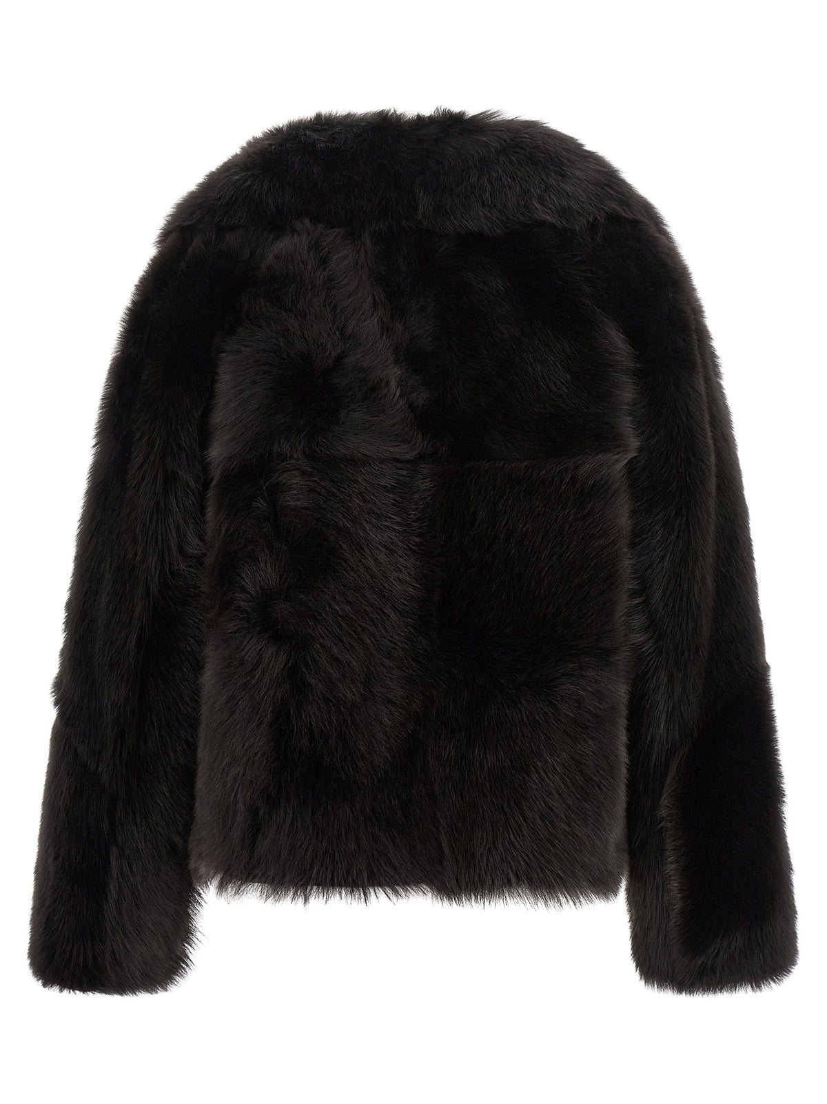 BLANCHA Brown Lamb Fur Full-Length Jacket