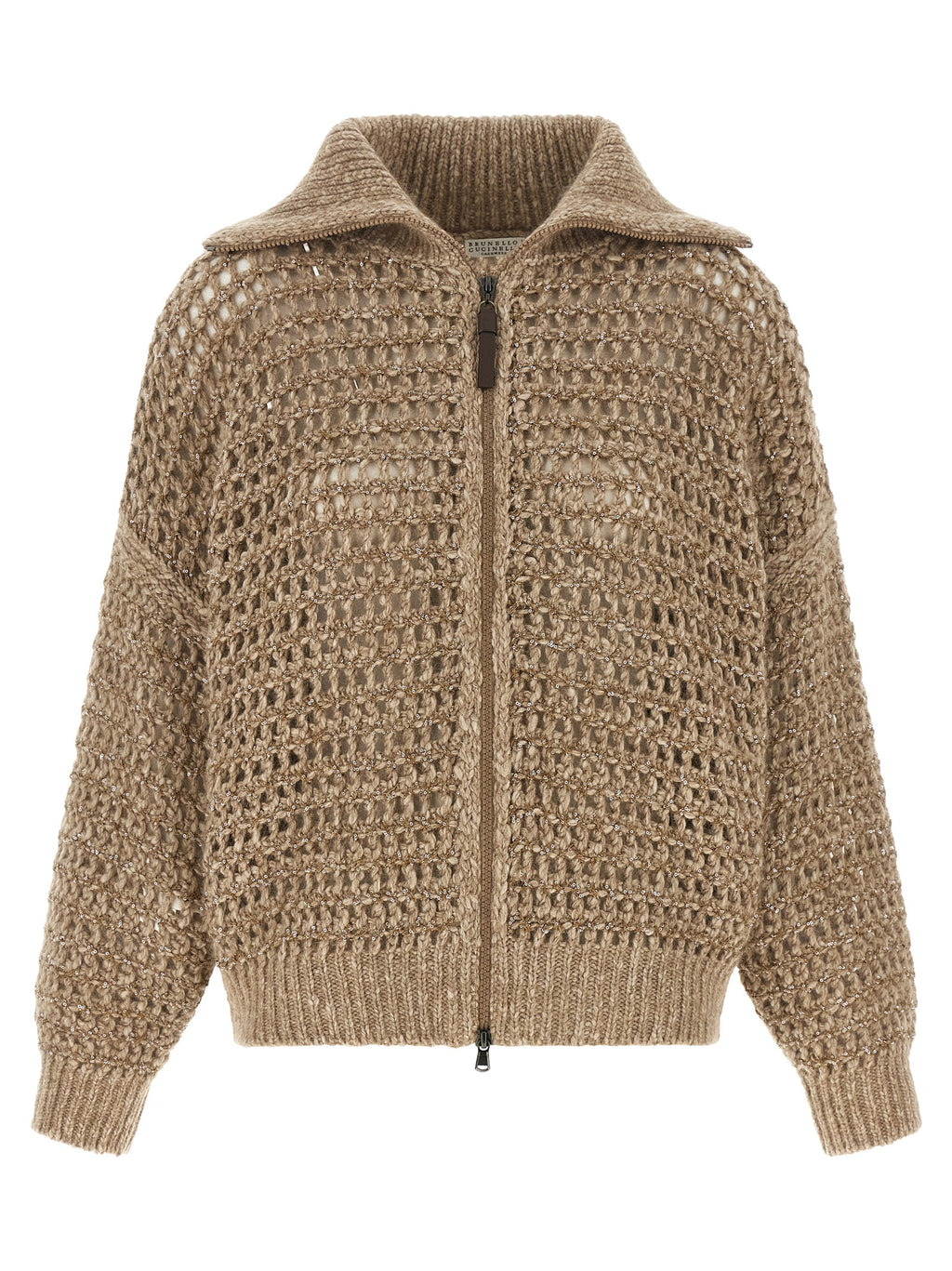 Brunello Cucinelli Beiger Elastan-Cardigan