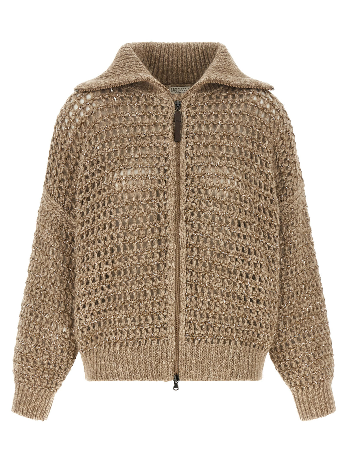 Brunello Cucinelli Beiger Elastan-Cardigan
