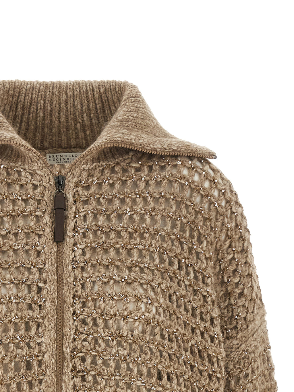 Brunello Cucinelli Beiger Elastan-Cardigan