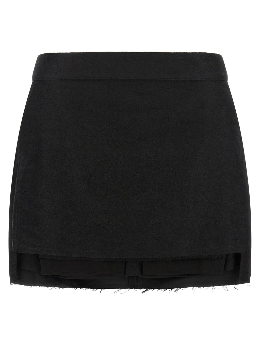 Rick Owens Black Ramie Long Skirt
