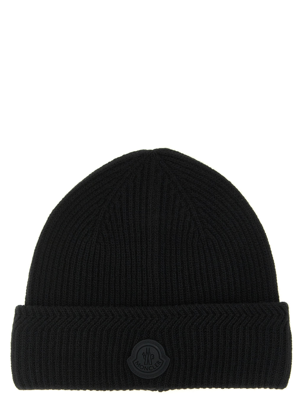 Moncler Black Virgin Wool Beanie
