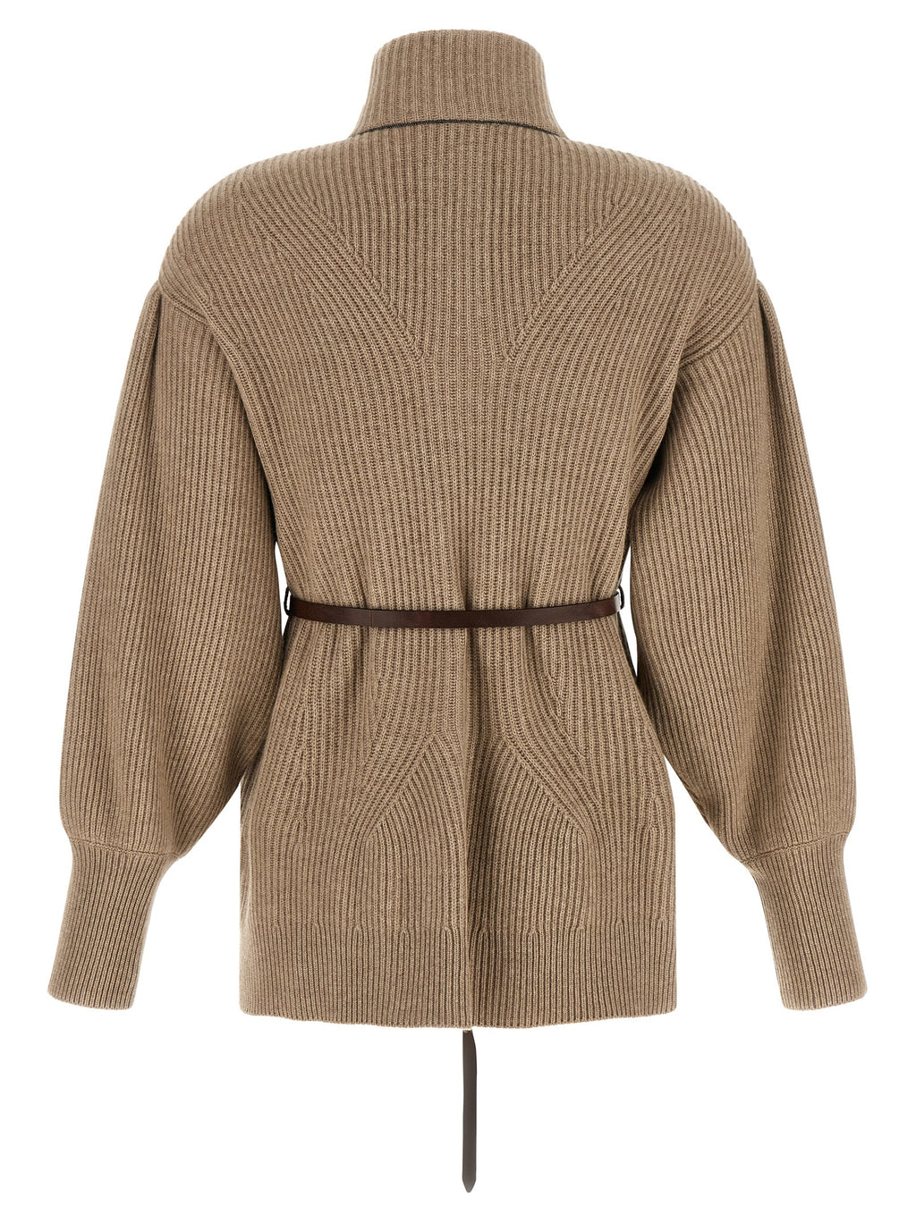 Brunello Cucinelli Beigefarbener Cardigan aus Schurwolle
