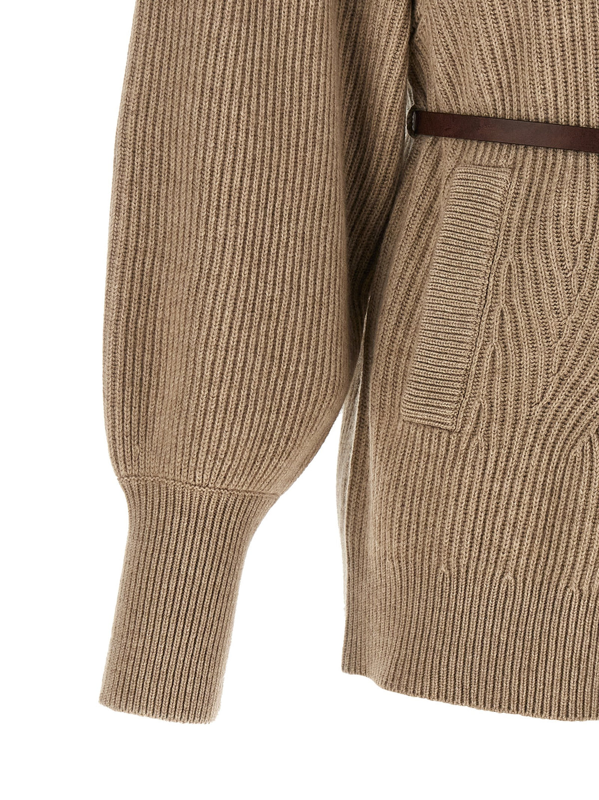 Brunello Cucinelli Beigefarbener Cardigan aus Schurwolle