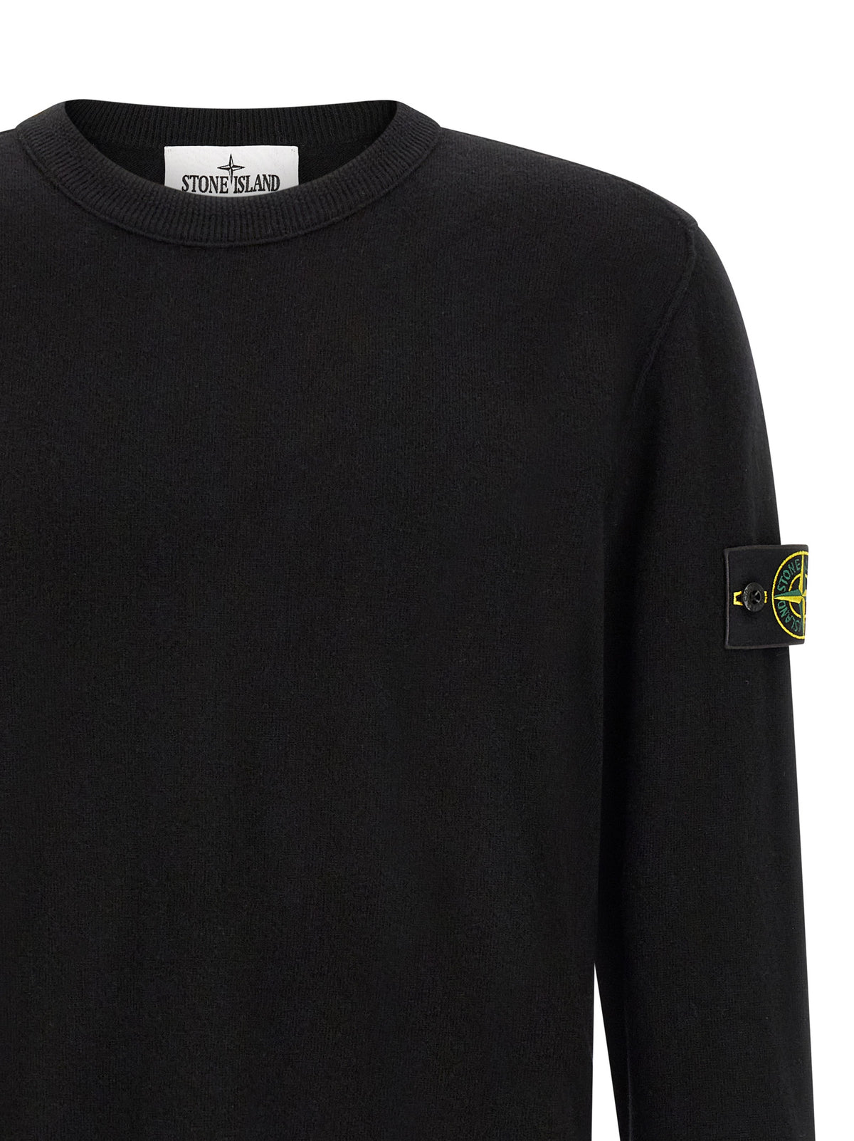 Stone Island Schwarzer Cardigan aus Schurwolle