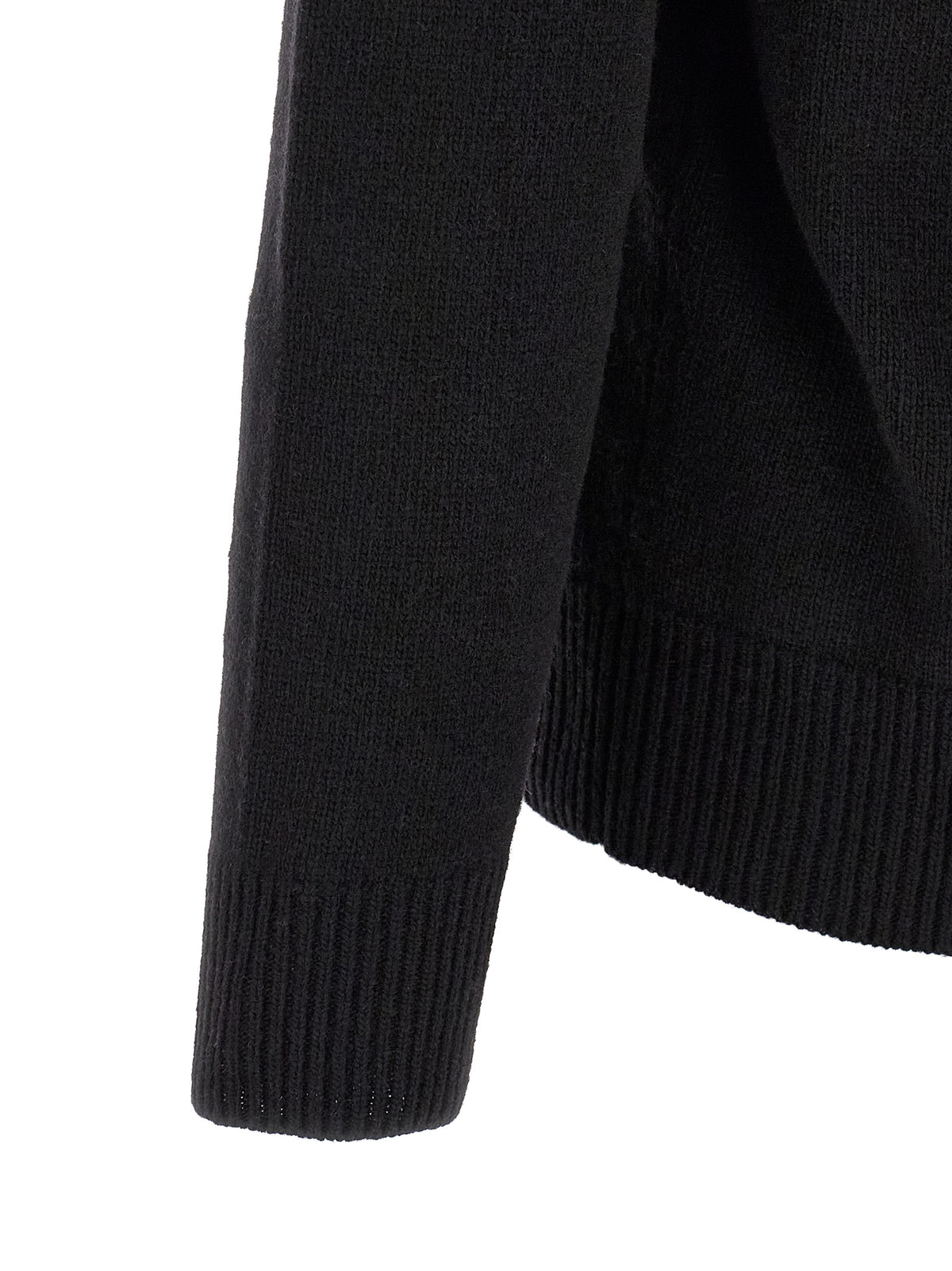 Stone Island Schwarzer Cardigan aus Schurwolle