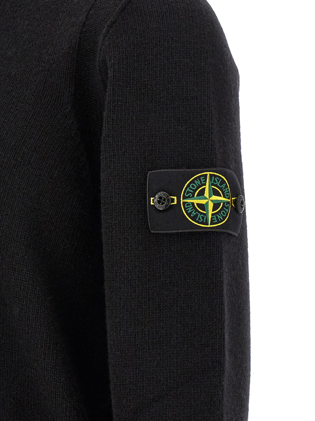 Stone Island Schwarzer Cardigan aus Schurwolle