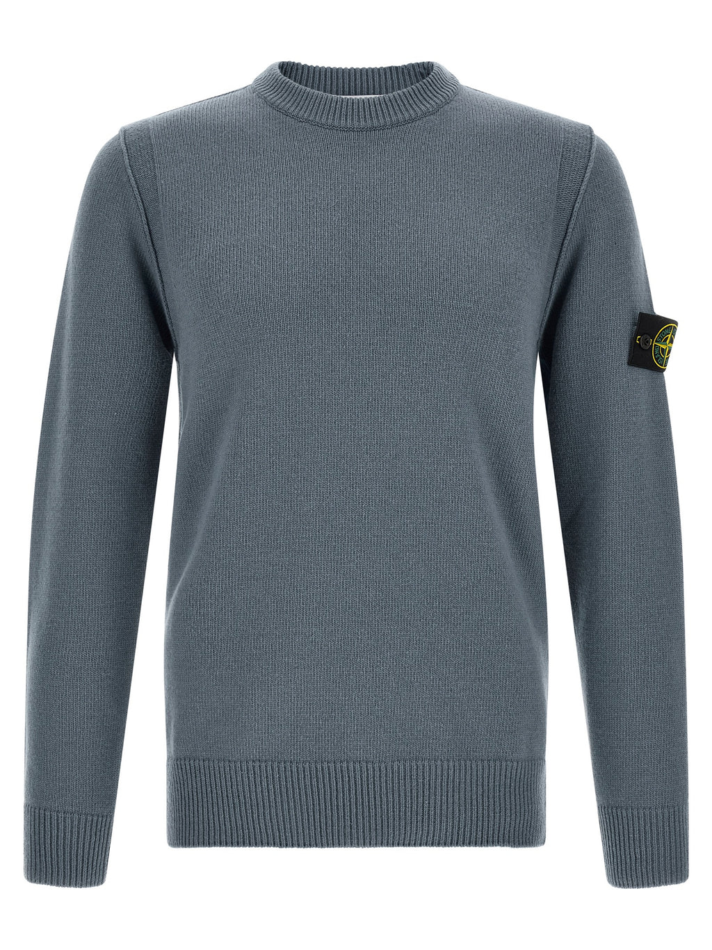 Stone Island Blaue Strickjacke aus Schurwolle