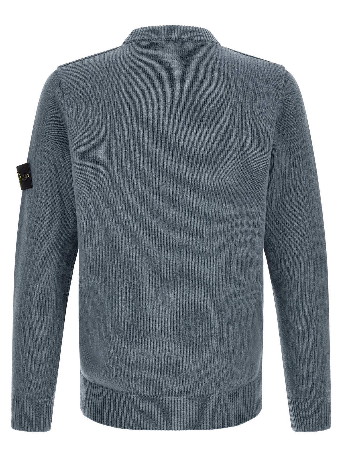 Stone Island Blaue Strickjacke aus Schurwolle
