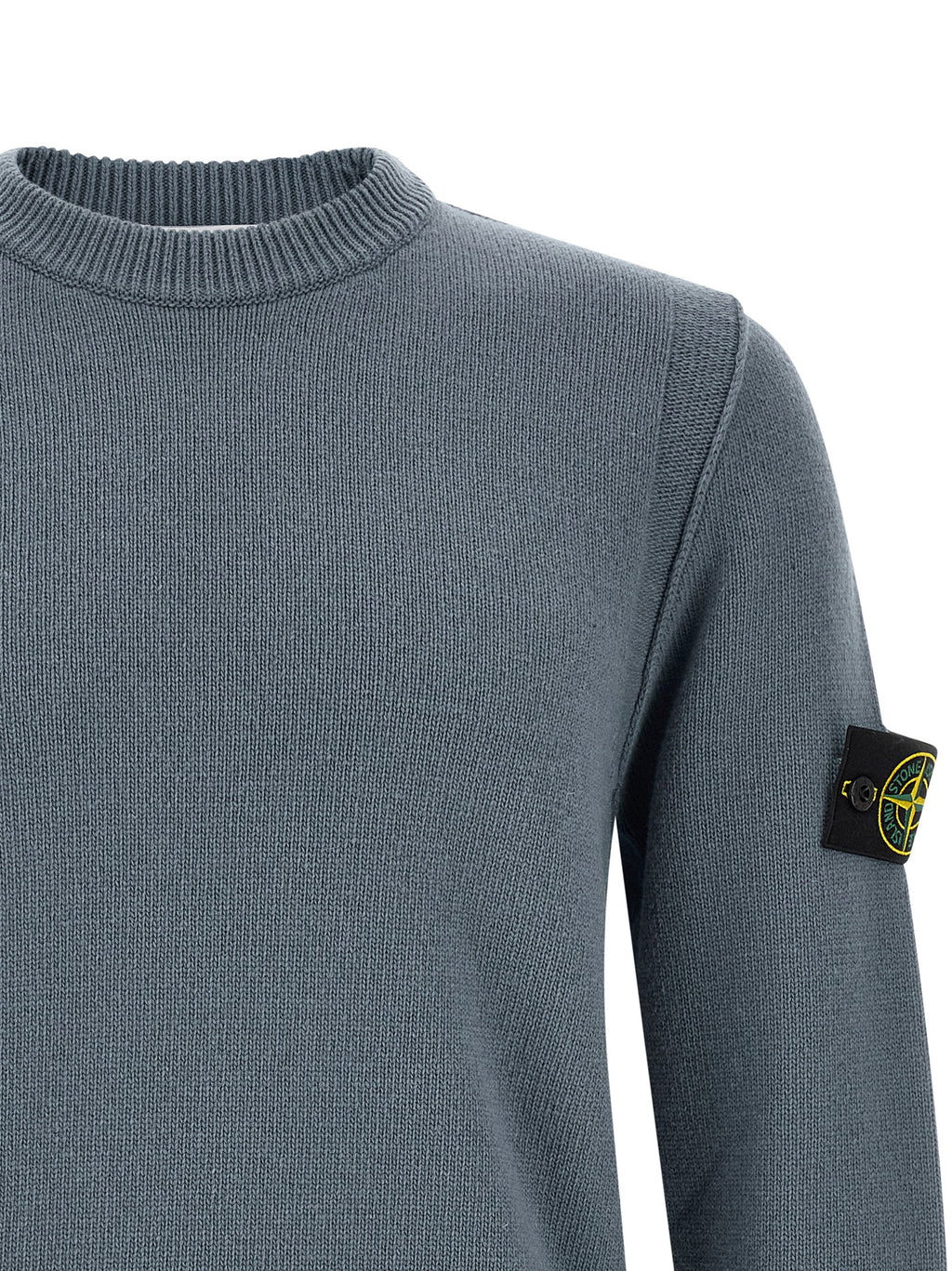 Stone Island Blaue Strickjacke aus Schurwolle