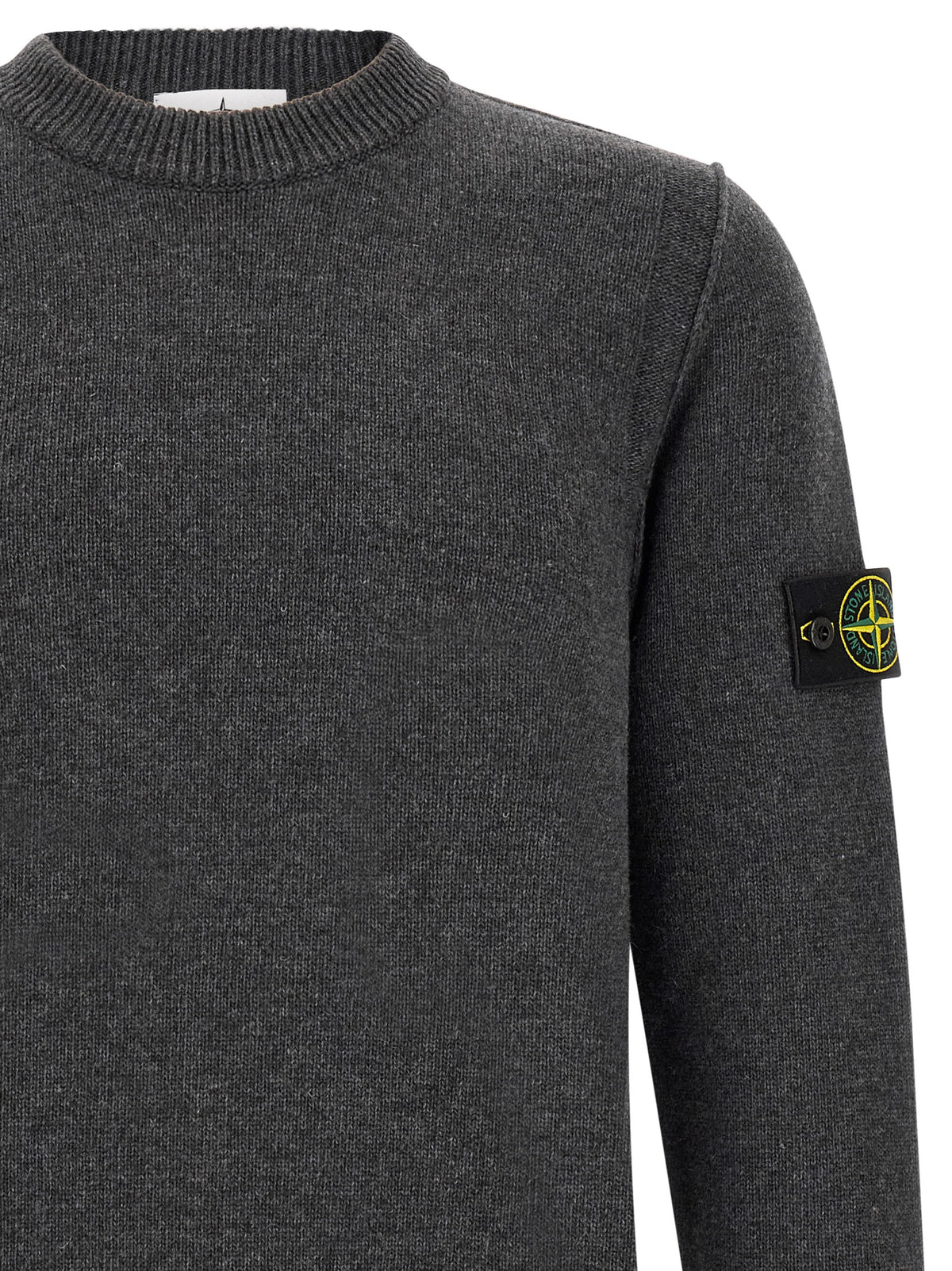 Stone Island Cardigan aus grauer Schurwolle