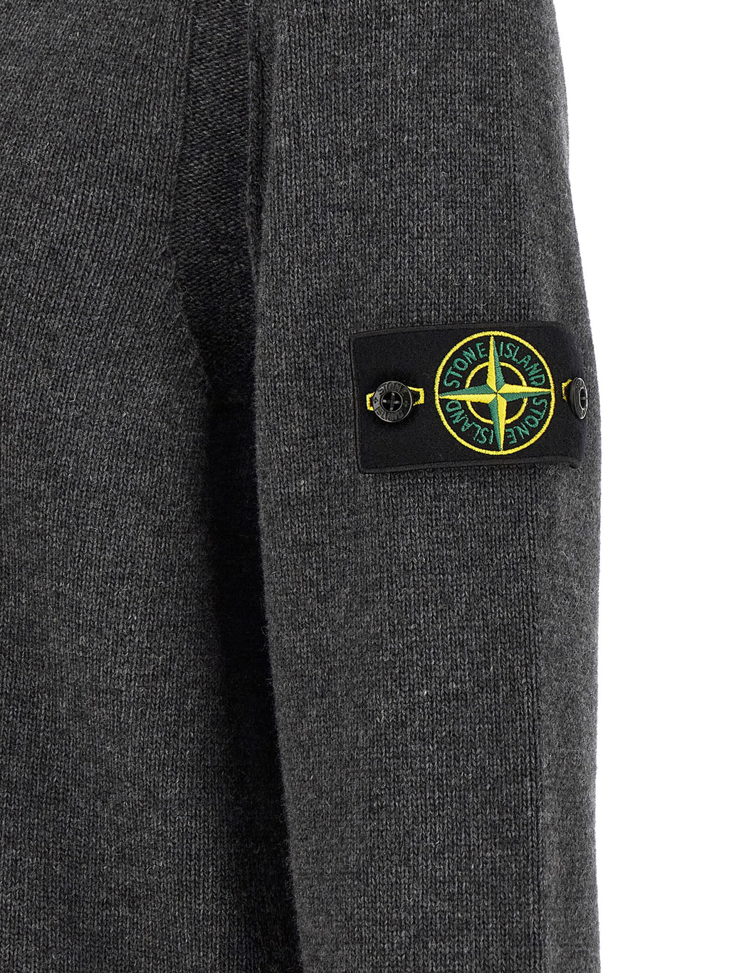 Stone Island Cardigan aus grauer Schurwolle
