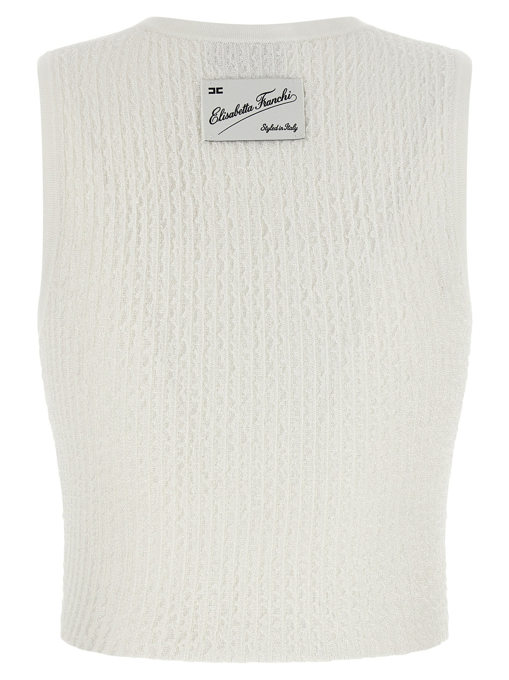 Elisabetta Franchi White Viscose Sleeveles T-Shirt