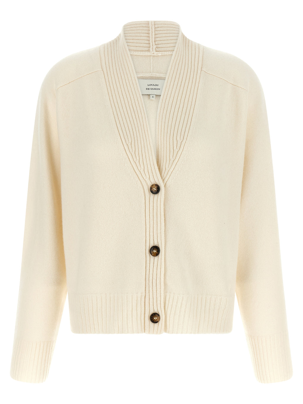 Loulou De Saison White Cashmere Cardigan