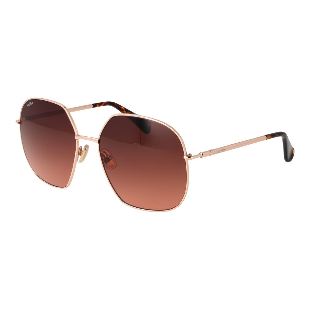 Lunettes de soleil en métal doré rose Max Mara