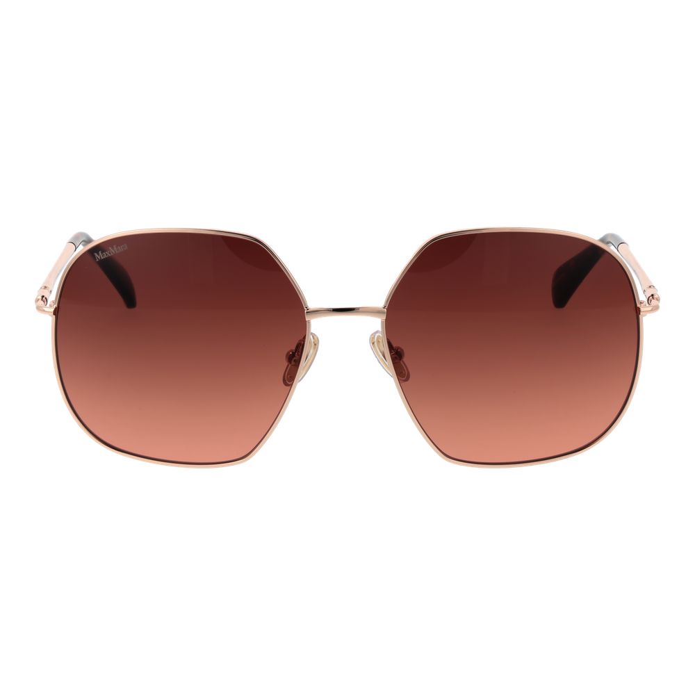 Lunettes de soleil en métal doré rose Max Mara