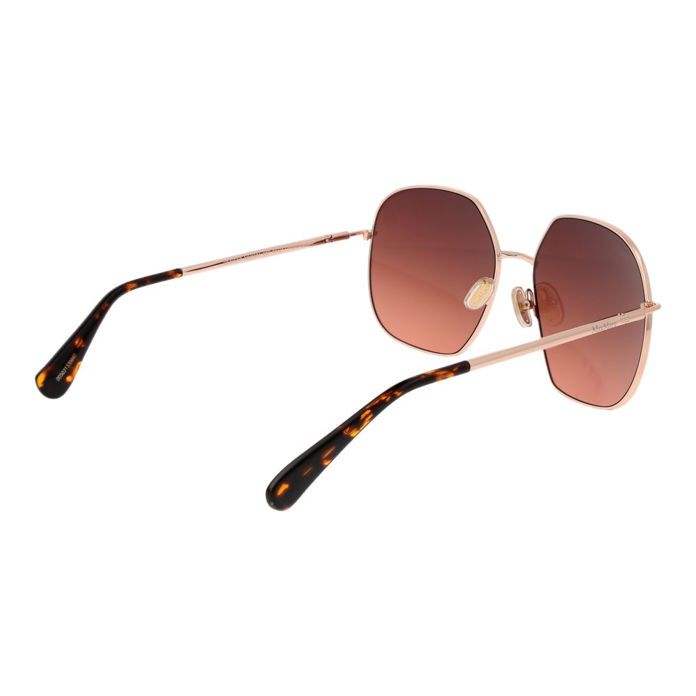 Lunettes de soleil en métal doré rose Max Mara