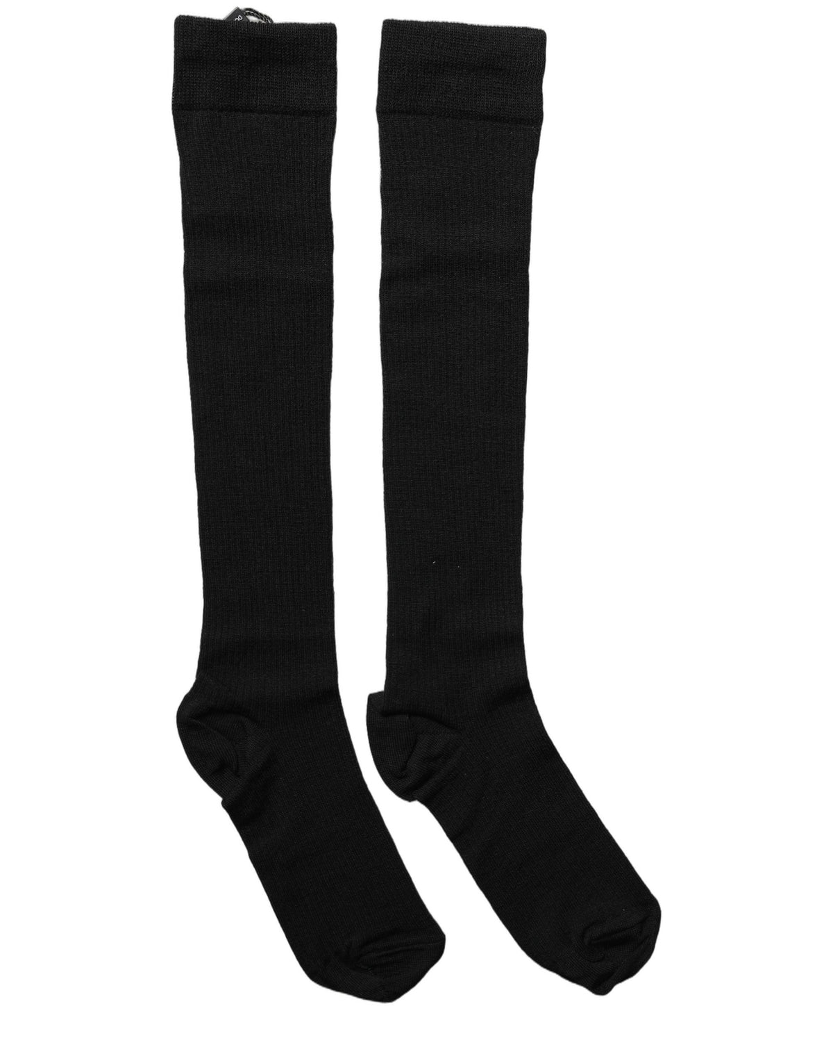 Dolce & Gabbana Schwarze knielange Damensocken aus Wolle