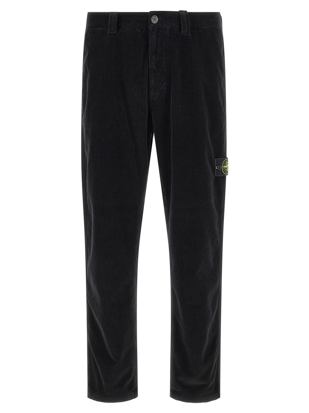 Stone Island Black Cotton Casual Pants