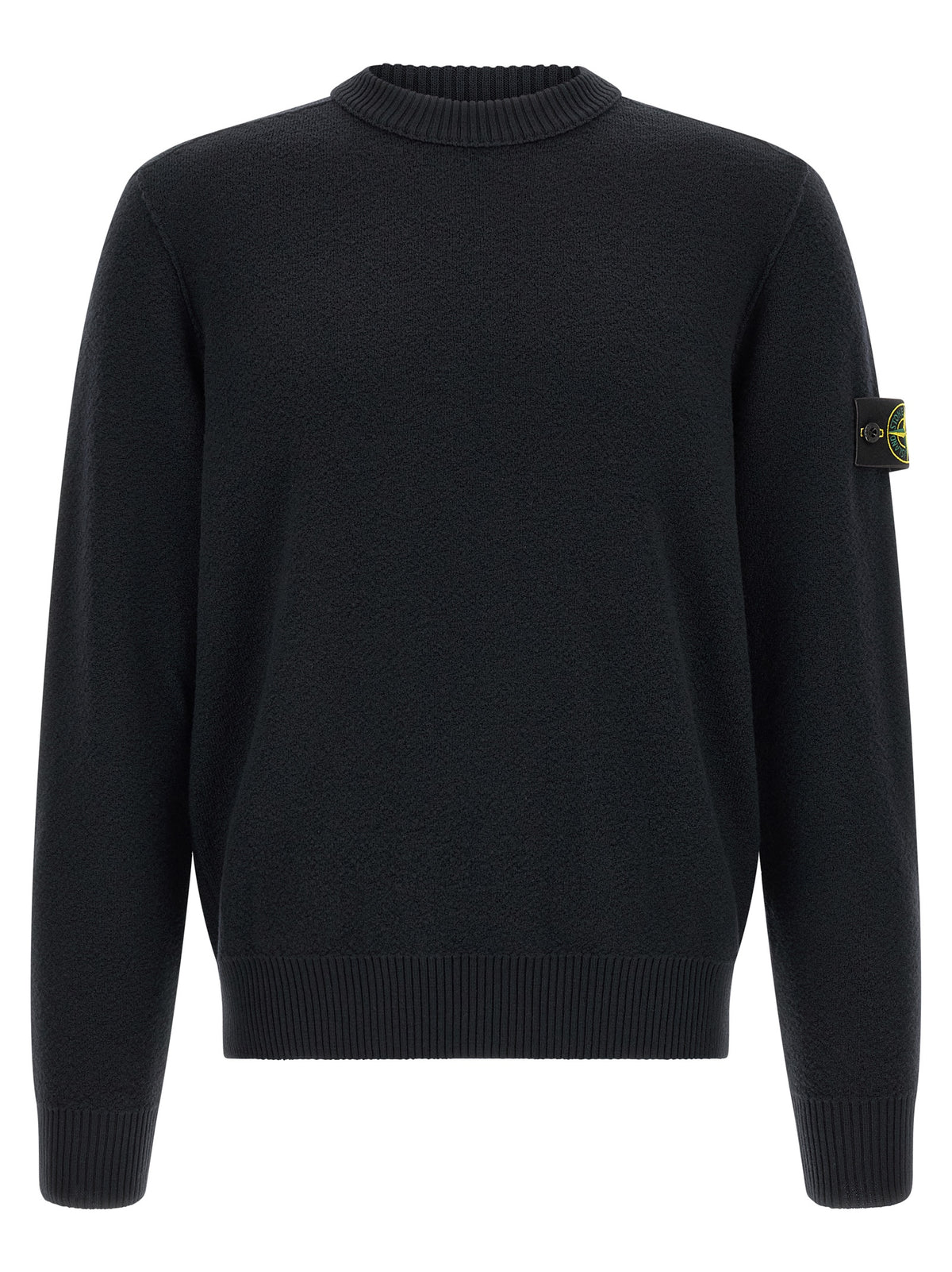 Stone Island Blaue Strickjacke aus Schurwolle