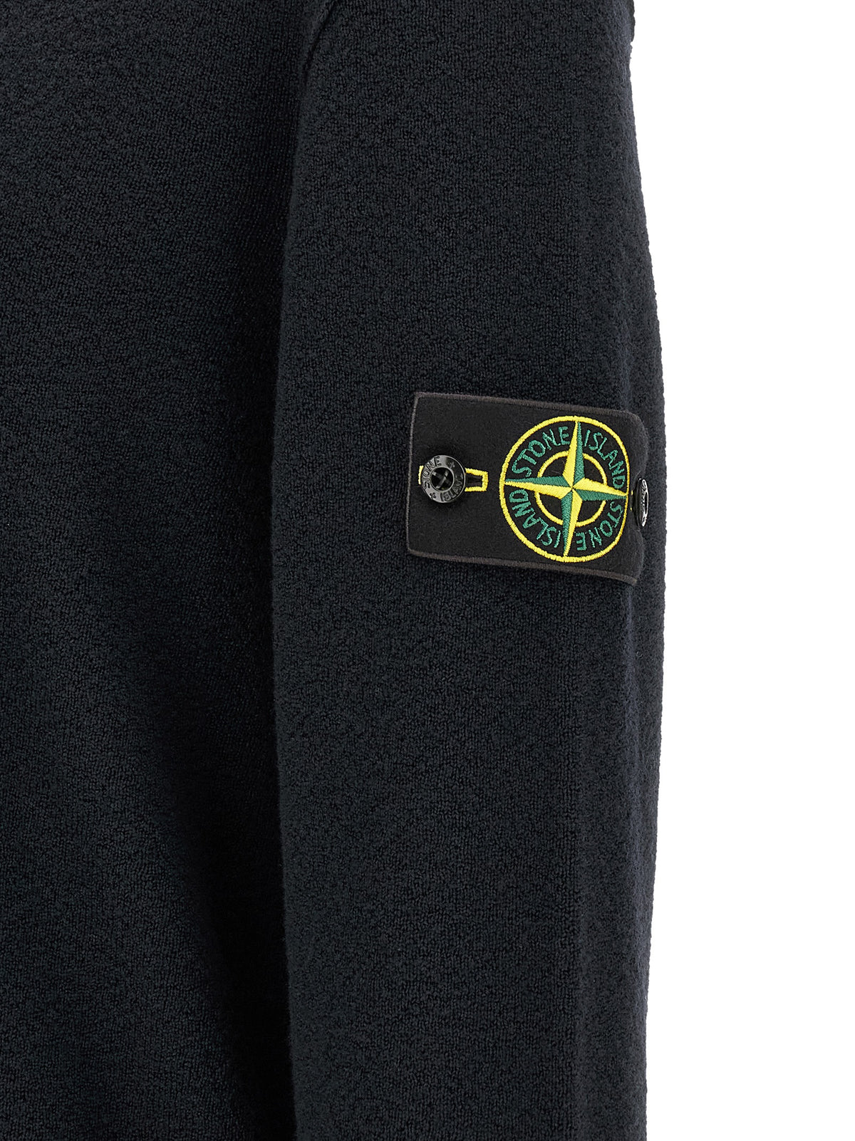 Stone Island Blaue Strickjacke aus Schurwolle