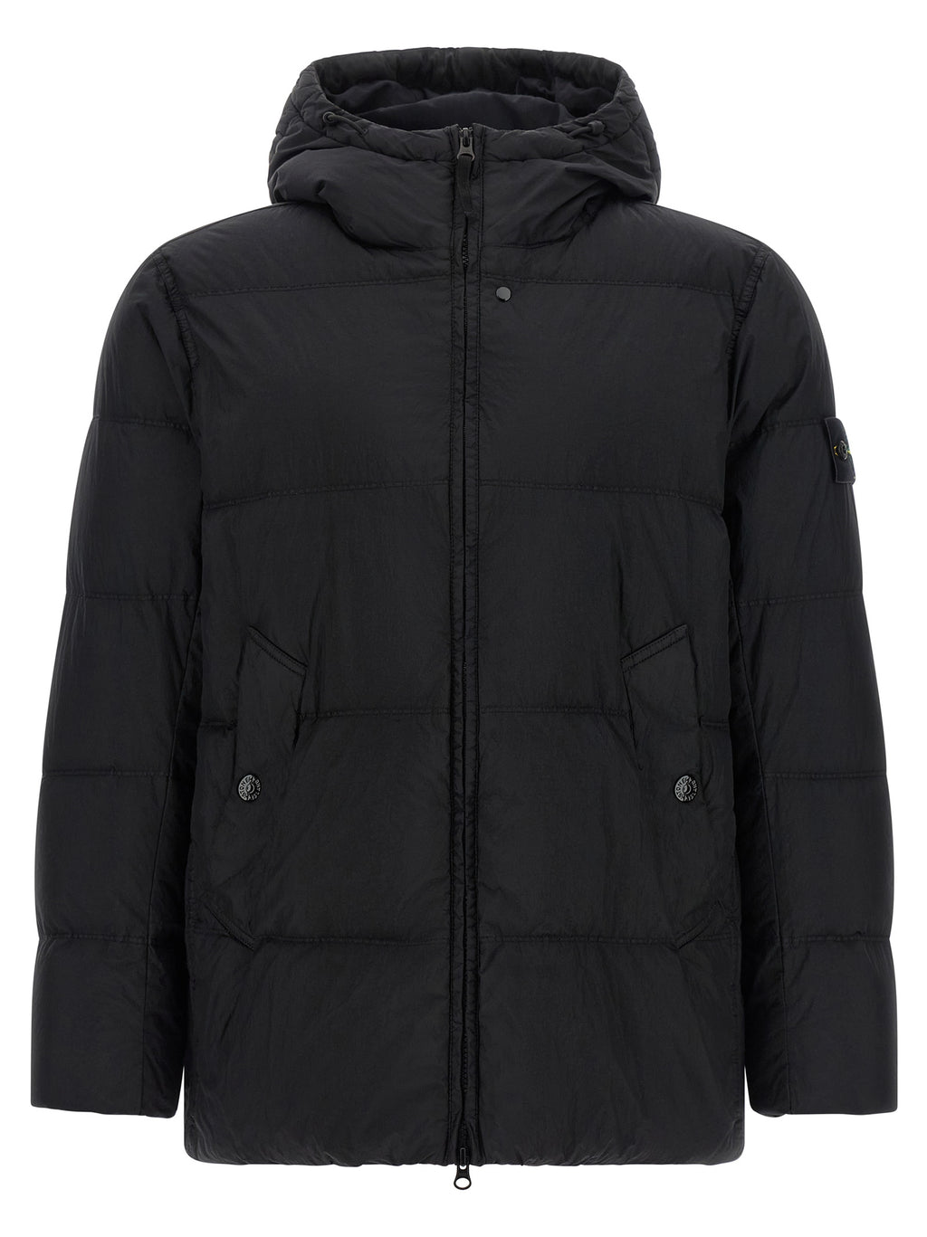 Stone Island Black Polyamide Full-Length Jacket
