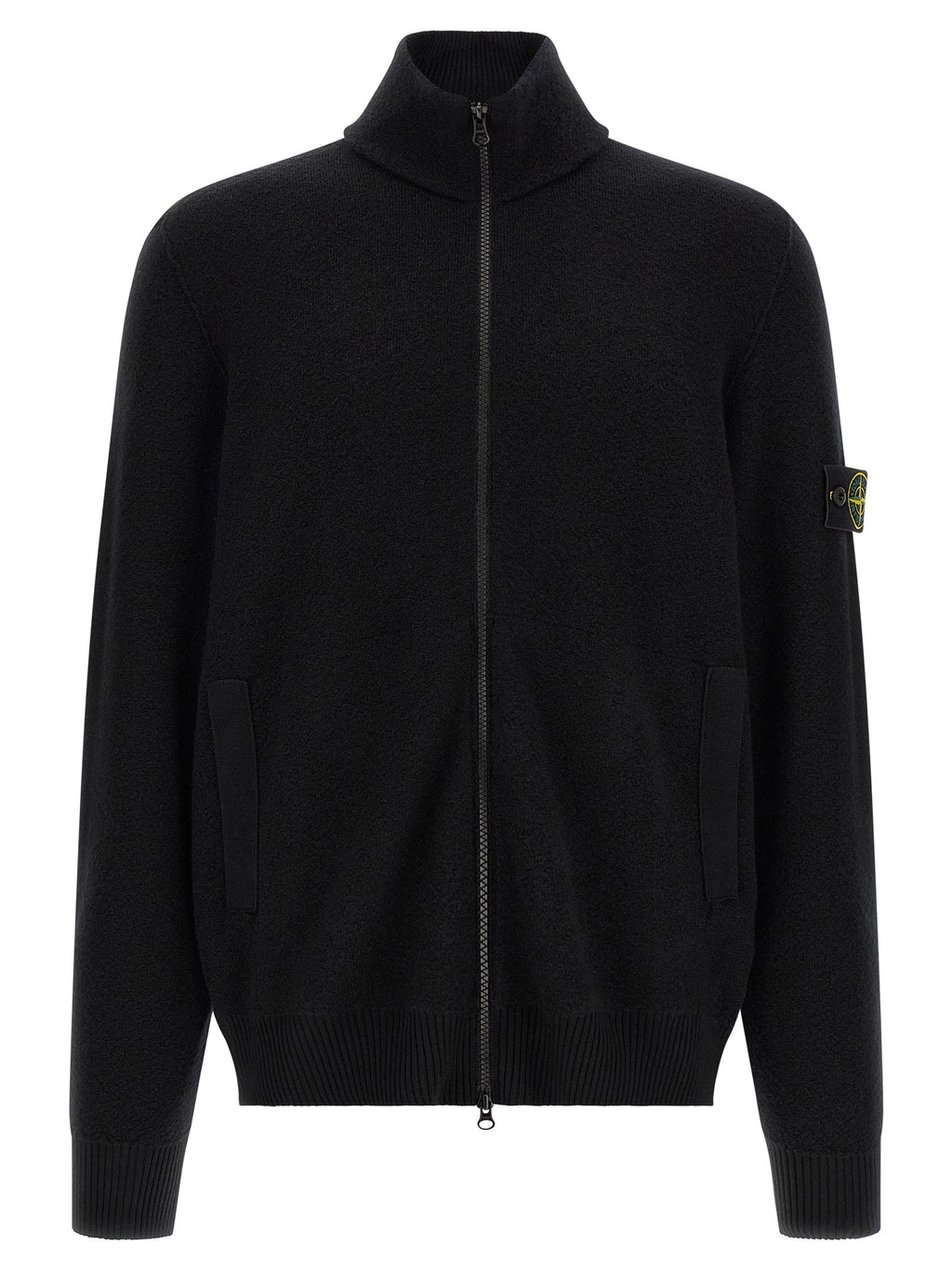 Stone Island Black Virgin Wool Cardigan