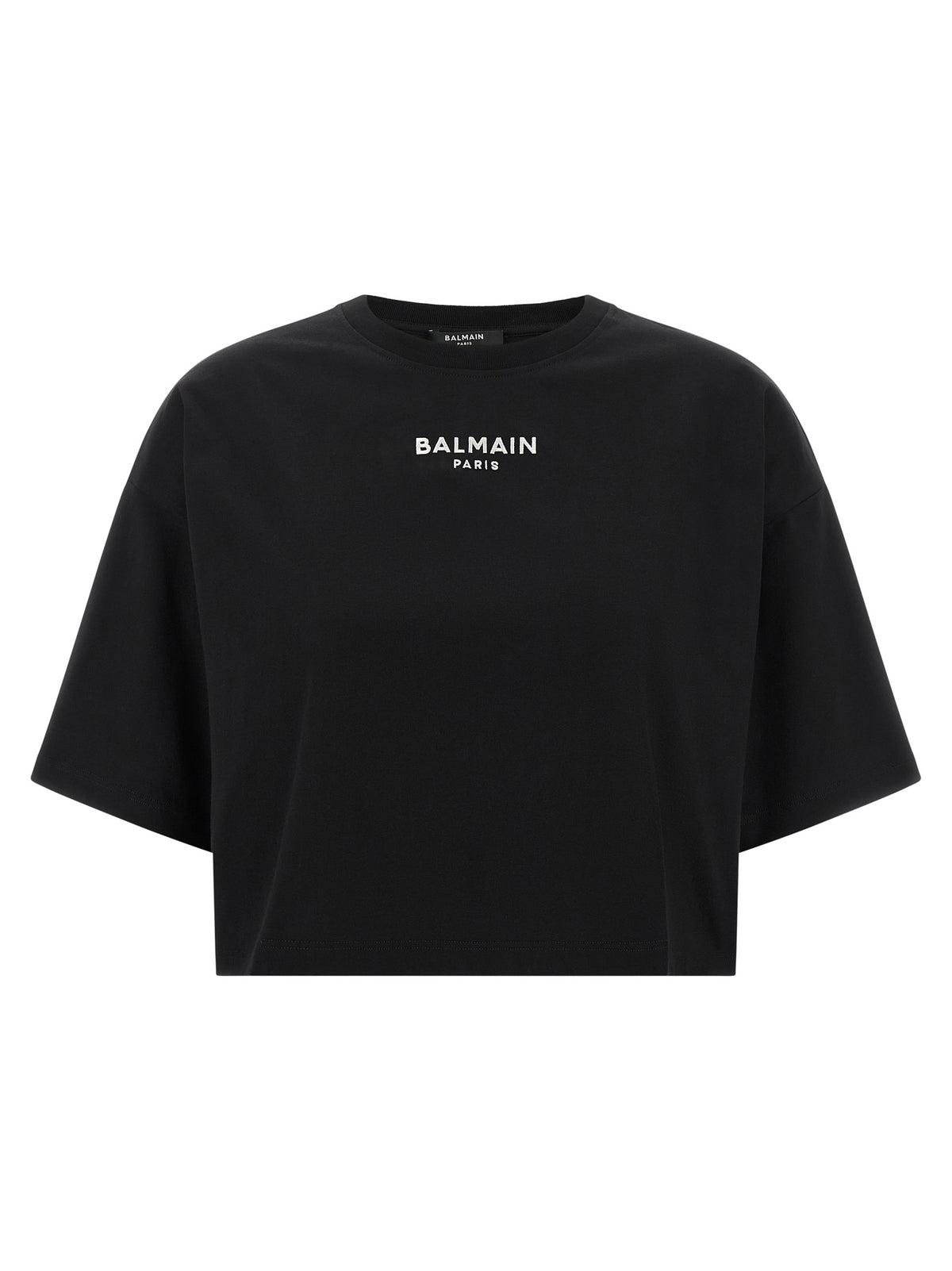 Balmain schwarzes Baumwoll-T-Shirt