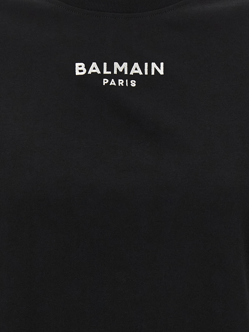 Balmain schwarzes Baumwoll-T-Shirt