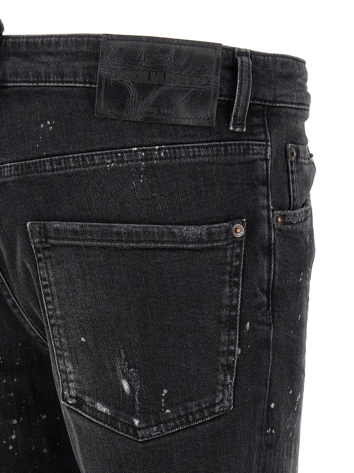 Dsquared² Schwarze Baumwoll-Slim-Fit-Jeans