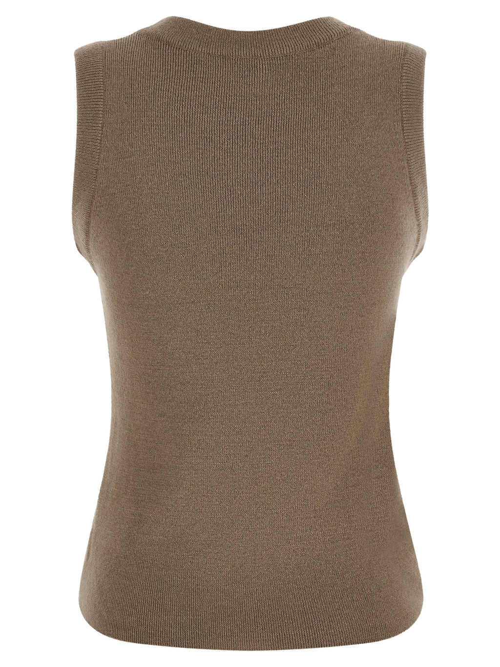 Giuseppe Di Morabito Beige Virgin Wool Sleeveles T-Shirt