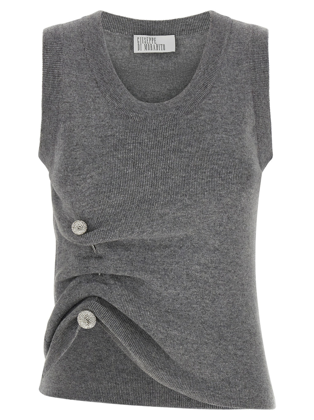 Giuseppe Di Morabito Gray Virgin Wool Sleeveles Sweater