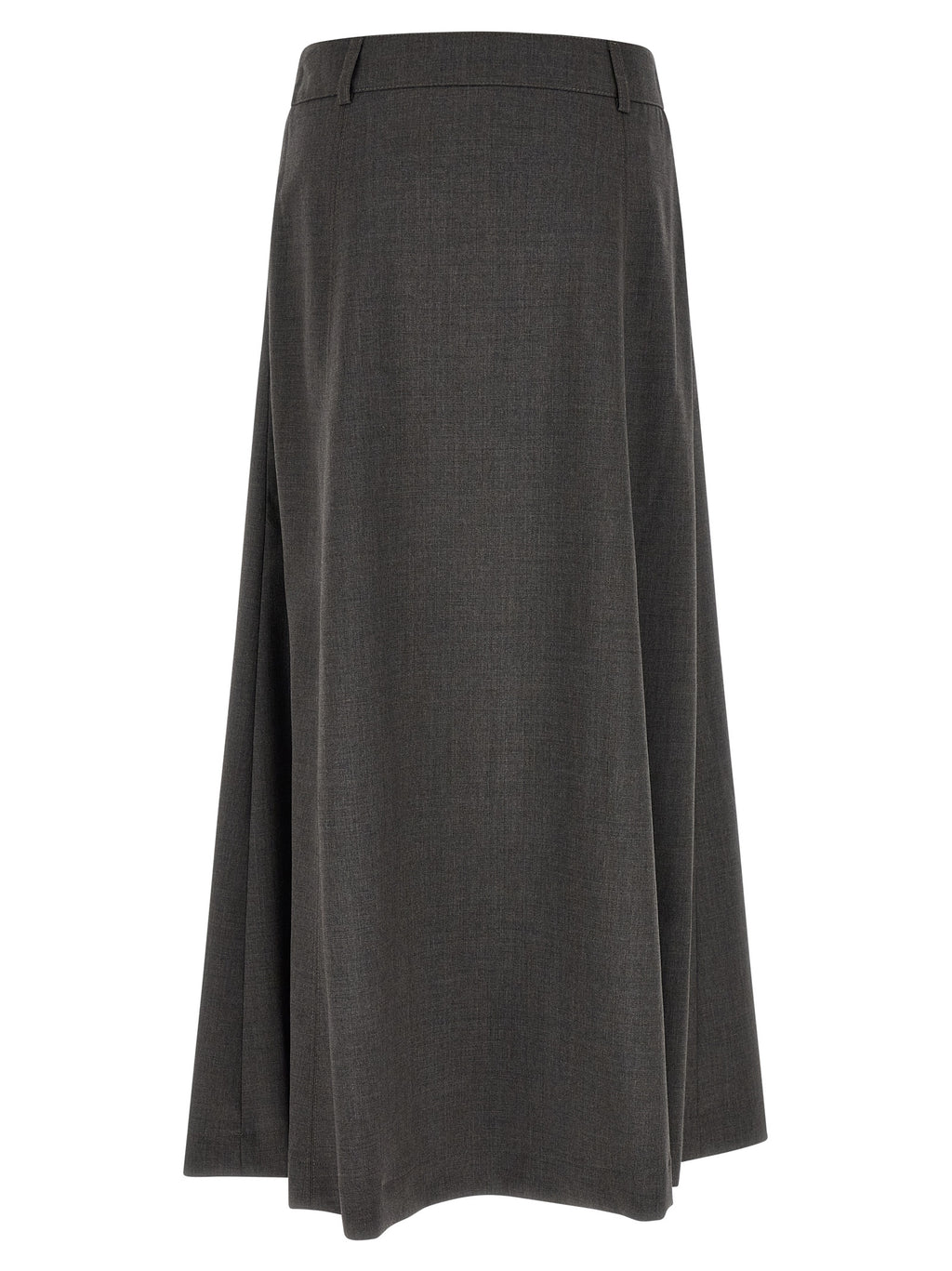 Peserico Gray Virgin Wool Midi Skirt