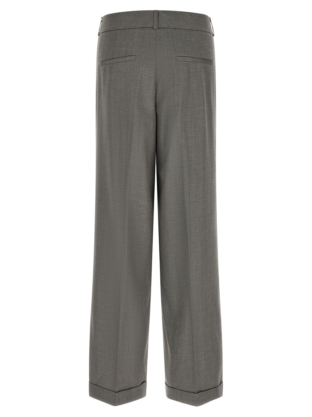 Peserico Gray Virgin Wool Casual Pants