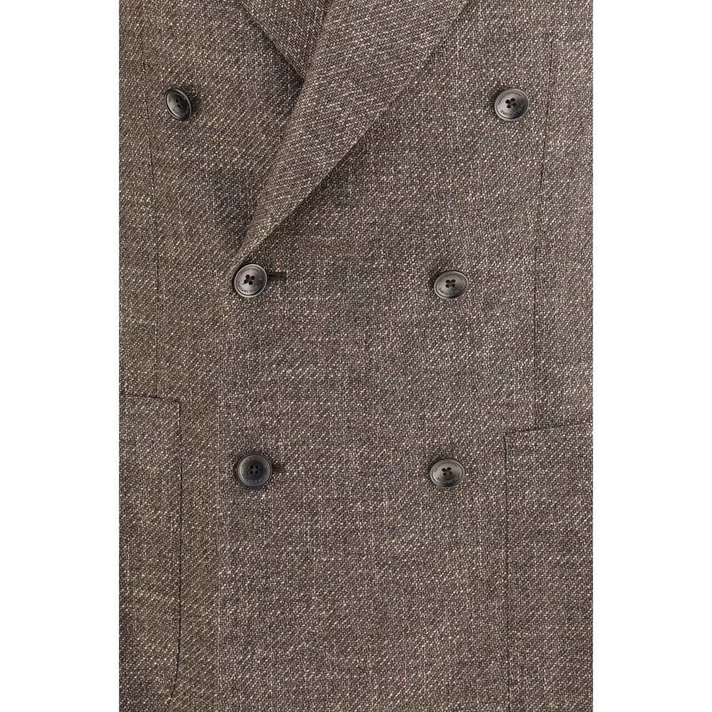 Tagliatore Brown Wool Oves Aries Blazer