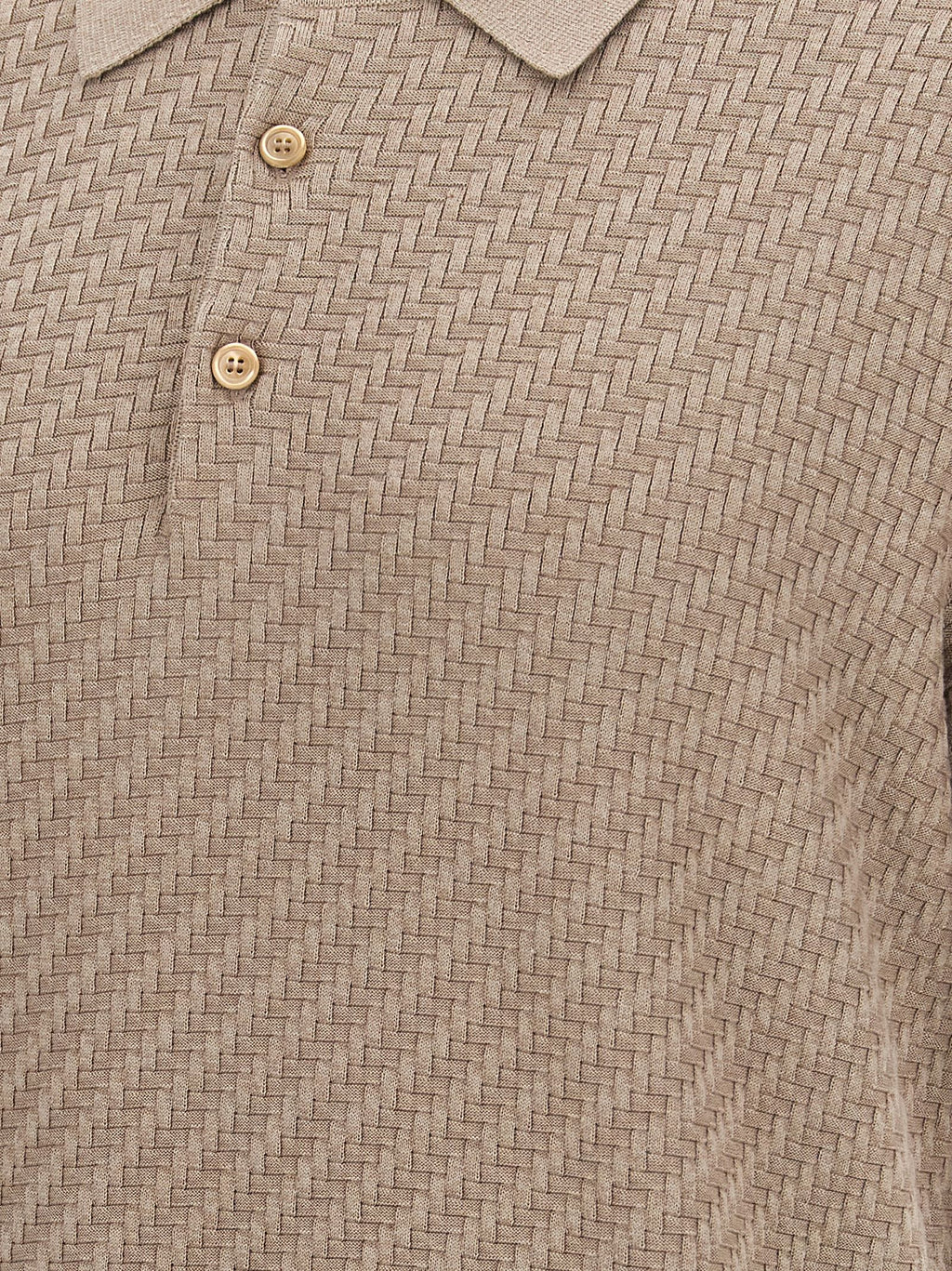 Brioni Beige Cotton Polo Shirt