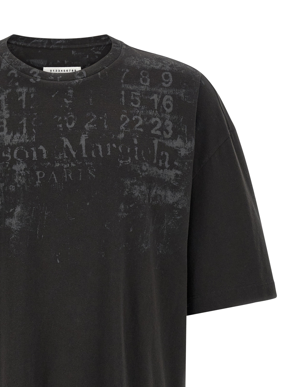 Maison Margiela Schwarzes Baumwoll-T-Shirt